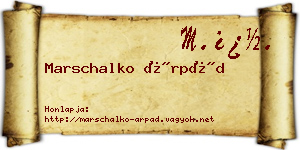 Marschalko Árpád névjegykártya